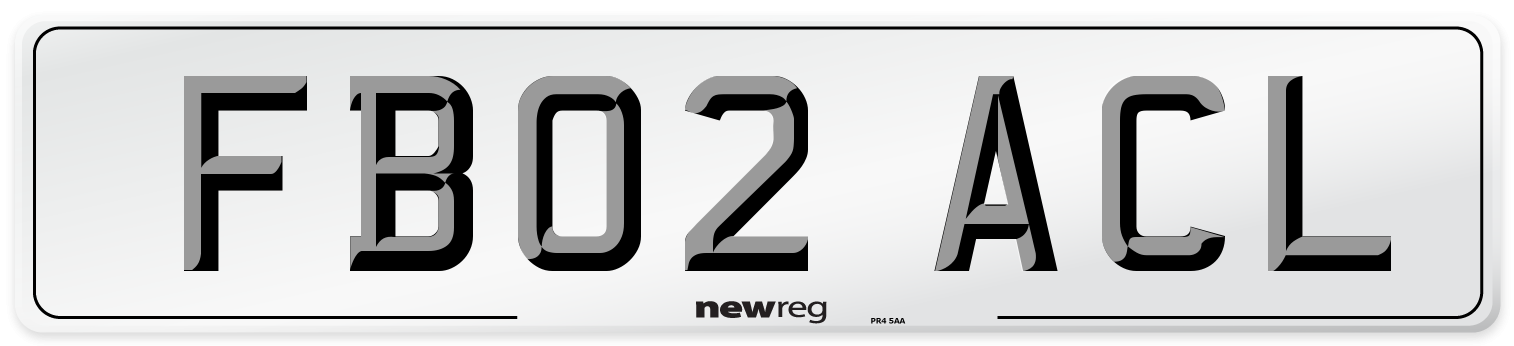 FB02 ACL Number Plate from New Reg